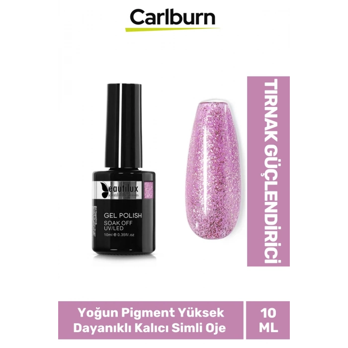 Hızlı Kuruyan Uzun Süre Dayanıklı Yüksek Pigment 3 Aşamalı Kalıcı Simli Tırnak Ojesi 10 Ml