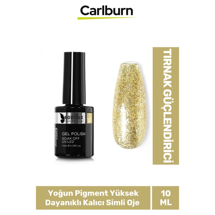 Hızlı Kuruyan Uzun Süre Dayanıklı Yüksek Pigment 3 Aşamalı Kalıcı Simli Tırnak Ojesi 10 Ml