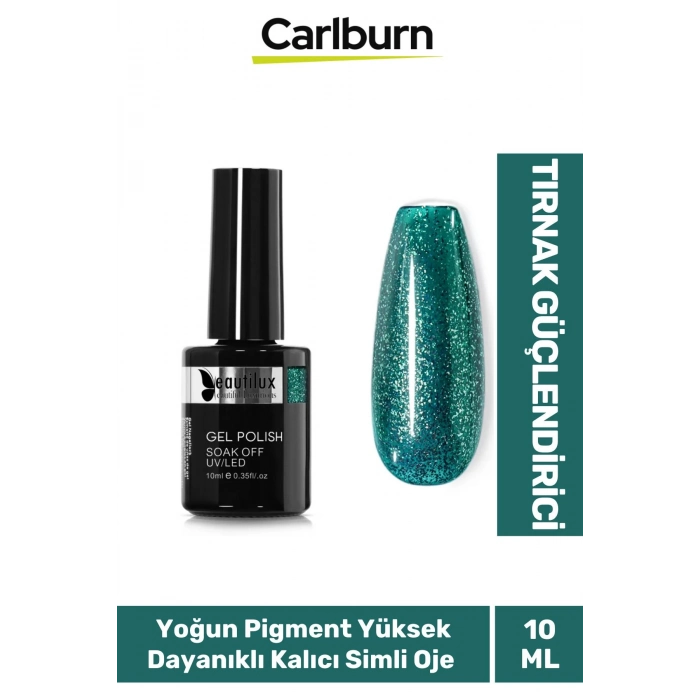 Hızlı Kuruyan Uzun Süre Dayanıklı Yüksek Pigment 3 Aşamalı Kalıcı Simli Tırnak Ojesi 10 Ml