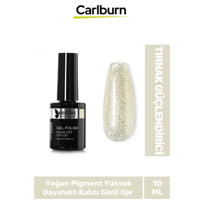 Hızlı Kuruyan Uzun Süre Dayanıklı Yüksek Pigment 3 Aşamalı Kalıcı Simli Tırnak Ojesi 10 Ml