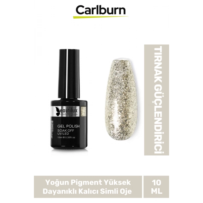 Hızlı Kuruyan Uzun Süre Dayanıklı Yüksek Pigment 3 Aşamalı Kalıcı Simli Tırnak Ojesi 10 Ml