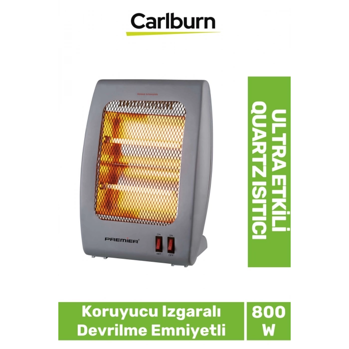 Sessiz Masa Üstü Koruyucu Izgaralı Devrilme Emniyeti 2 Kademeli Ultra Etkili 800 W Quartz Isıtıcı