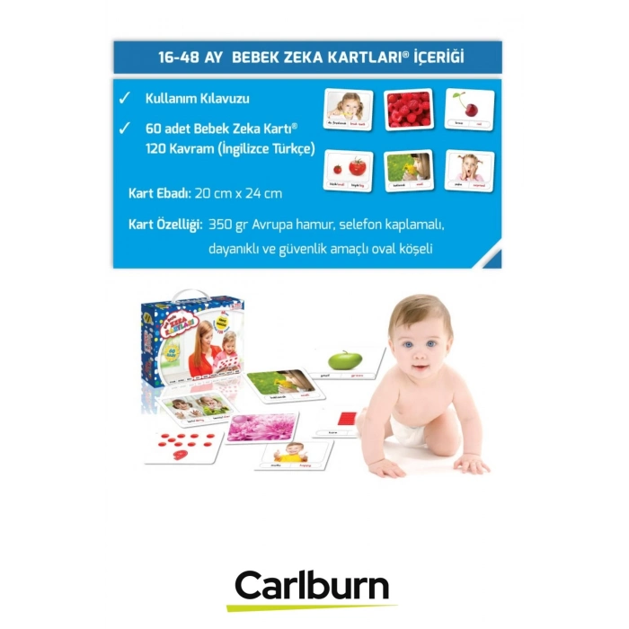 Zeka Eğitici Öğretici Dil Gelişim İşitsel Dikkat 6-48 Ay Konuşmayı Geliştiren Bebek Kavram Kartlar