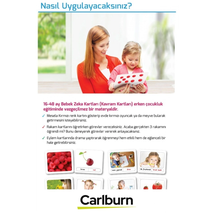 Zeka Eğitici Öğretici Dil Gelişim İşitsel Dikkat 6-48 Ay Konuşmayı Geliştiren Bebek Kavram Kartlar