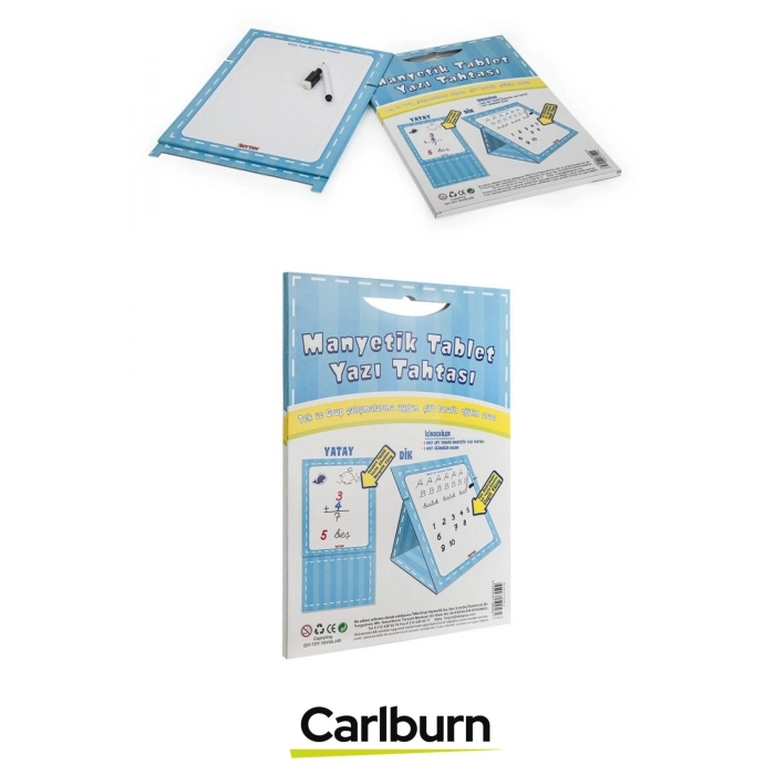 Çizgisiz Katlanabilir Çift Taraflı Stand Manyetik Yazıp Silinebilen Kalem Yazı Tahtası 24x30 cm