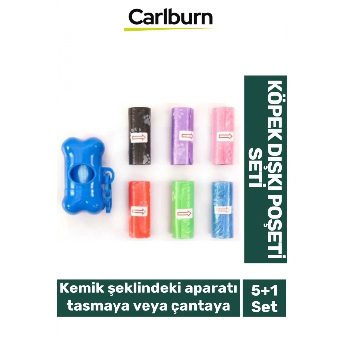 Özel Üretim Kemik Kutulu Askılı Taşınabilir Evcil Hayvan Sokak Gezdirme Köpek Dışkı 5+1 Poşeti Seti