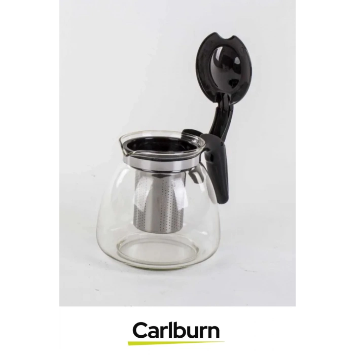 Özel Üretim Şeffaf Şık Tasarım Demleme Süresi Hızlandıran Cam Süzgeçli Demlik 1.1 Litre