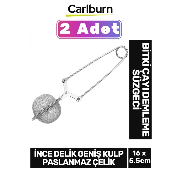Yüksek Kaliteli Paslanmaz Çelik Dayanıklı İnce Delik Geniş Kulp Bitki Çayı Demleme Süzgeci 2 Adet
