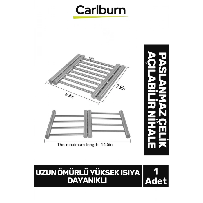 Yüksek Isıya Dayanıklı Mutfak Masa Şık İşlevsel Pratik Koruyucu Paslanmaz Çelik Açılabilir Nihale