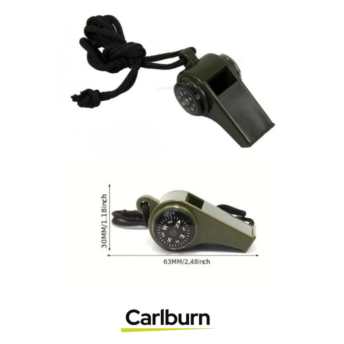 Yüksek Sesli Suya Dayanıklı Kamp Deprem Doğa Dağcılık Pusulalı Çok Fonksiyonlu Acil Durum Düdüğü