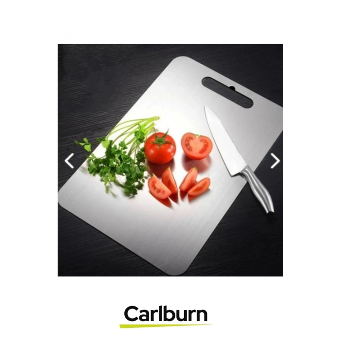 Yüksek Kaliteli Estetik Tasarımlı Dayanıklı Kaymaz Yüzey Paslanmaz Çelik Sebze Meyve Et Kesim Panosu