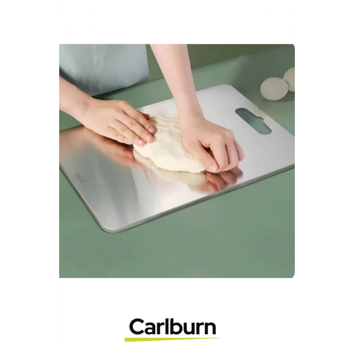 Yüksek Kaliteli Estetik Tasarımlı Dayanıklı Kaymaz Yüzey Paslanmaz Çelik Sebze Meyve Et Kesim Panosu