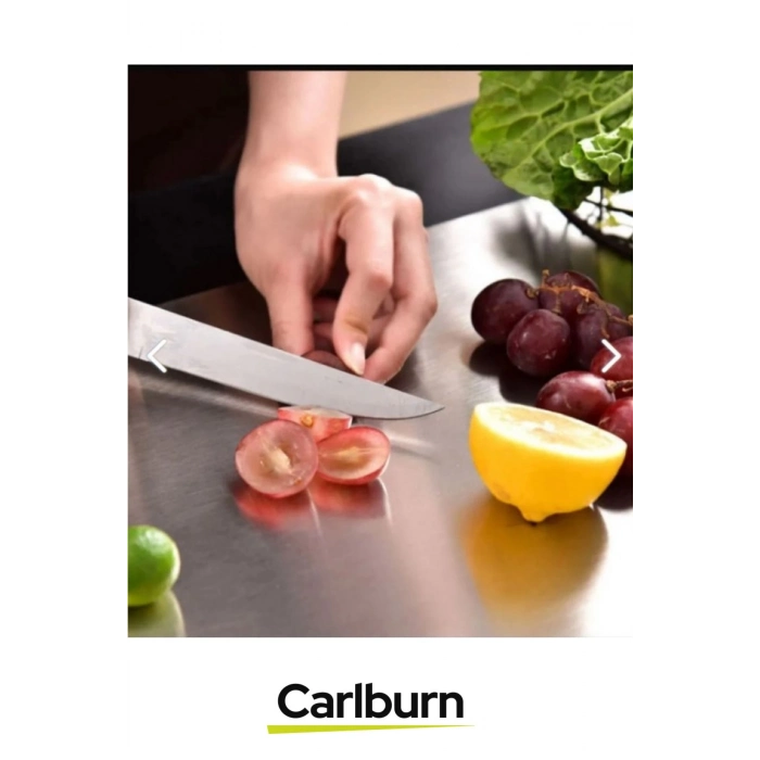 Yüksek Kaliteli Estetik Tasarımlı Dayanıklı Kaymaz Yüzey Paslanmaz Çelik Sebze Meyve Et Kesim Panosu