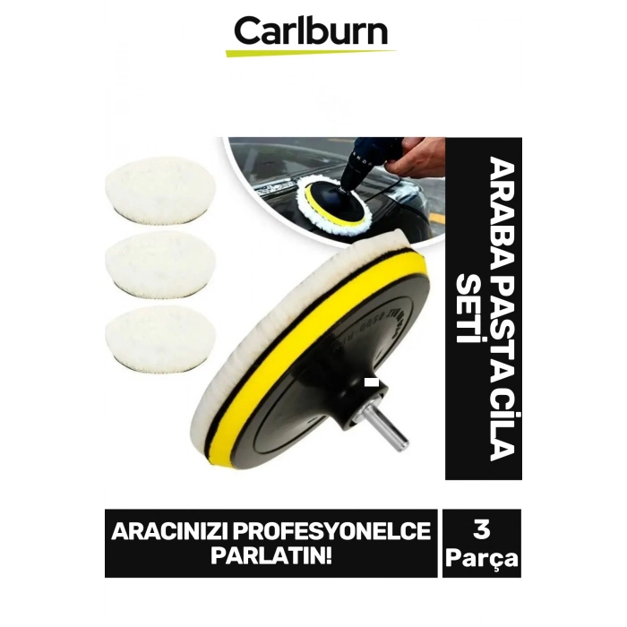 Özel Üretim Pürüzsüz Yüzey Sağlayan Parlatıcı Etkili 3 Yün Keçeli Pasta Cila Başlıklı Araba Seti
