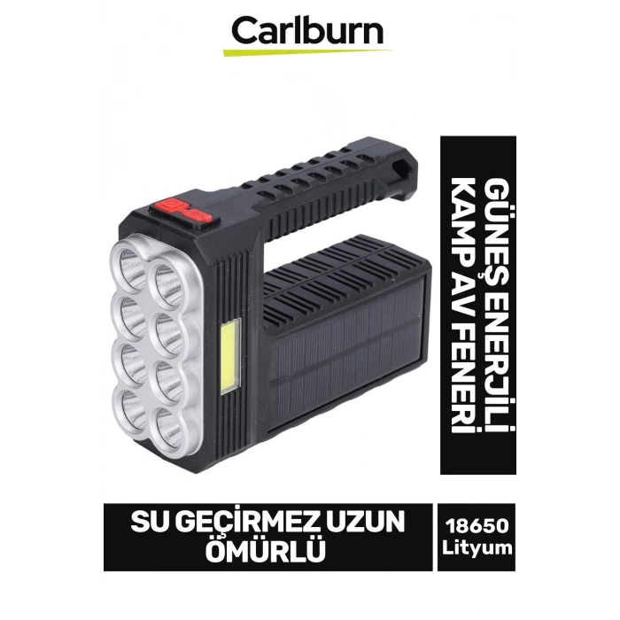 Dayanıklı Abs Plastik Su Geçirmez Uzun Ömürlü 18650 Lityum Pilli Güneş Enerjili Kamp Balık Av Feneri