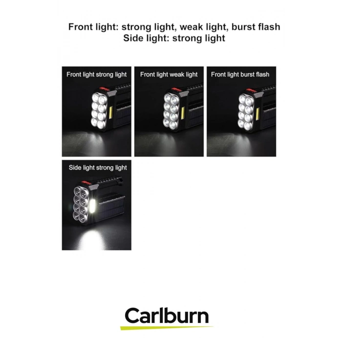 Dayanıklı Abs Plastik Su Geçirmez Uzun Ömürlü 18650 Lityum Pilli Güneş Enerjili Kamp Balık Av Feneri