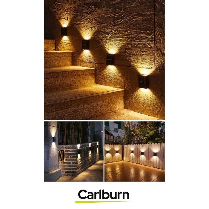 Su Geçirmez Solar Aydınlatma Güneş Enerjili 600mAh Solar Aplik Gün Işığı Çift Taraflı Duvar Lamba