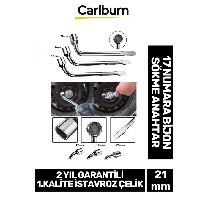 Garantili İstavroz Çelik 1.Kalite Nikelajlı 21mm Numara Bijon Sökme Anahtarı Tek Kol Pipo
