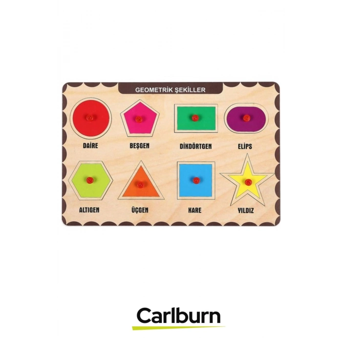 Özel Üretim Eğitici Öğretici Zeka Geliştirici Çocuk Ebeveyn Geometrik Şekiller Ahşap Tutmalı Puzzle