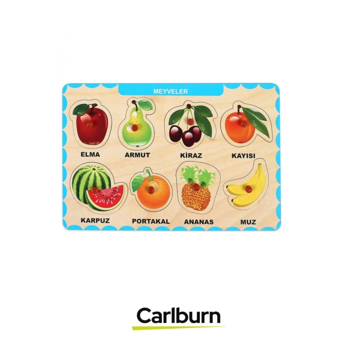 Özel Üretim Eğitici Öğretici Zeka Geliştirici Çocuk Ebeveyn Meyveler Ahşap Tutmalı Puzzle