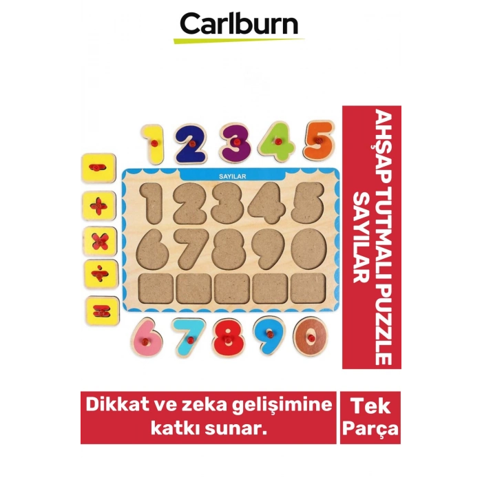 Özel Üretim Eğitici Öğretici Zeka Geliştirici Çocuk Ebeveyn Sayılar Ahşap Tutmalı Puzzle