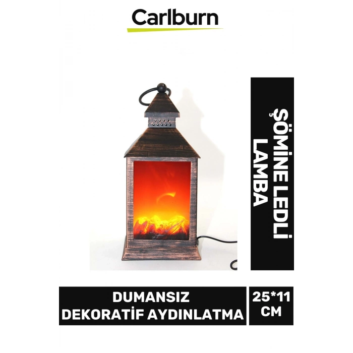 Özel Üretim Dekoratif Piili Pirize Fiş Takılabilir Dumansız Aydınlatma Şömine Ledli Lamba 25*11 Cm