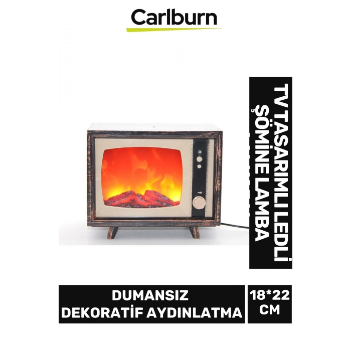 Özel Üretim Dekoratif Piili Pirize Fiş Takılabilir Dumansız Tv Tasarımlı Ledli Şömine Lamba