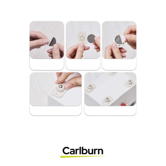 Özel Üretim 360 Derece Küçük Döner Tekerlekli Yapışkanlı Mobilya Eşya Kaydırma Taşıma Aparatı 4 Adet