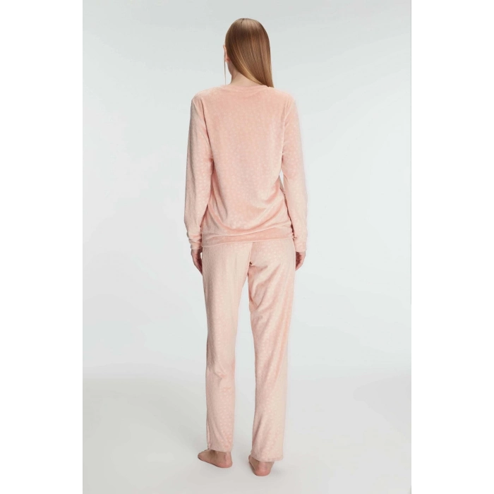 Yeni Sezon Yumuşak Doku Rahat Kesim Sıcak Tutan Esnek Uzun Kol Sweatshirt Pantolon Pijama Takımı