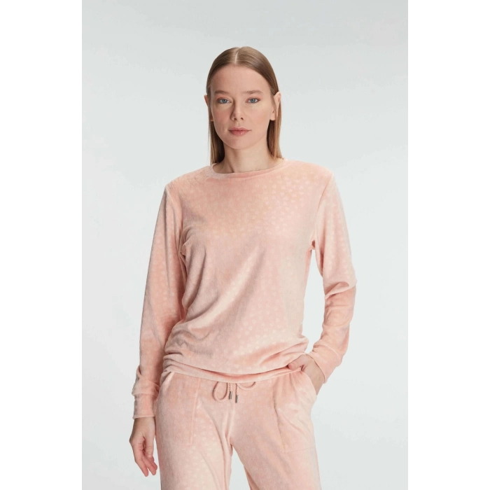 Yeni Sezon Yumuşak Doku Rahat Kesim Sıcak Tutan Esnek Uzun Kol Sweatshirt Pantolon Pijama Takımı