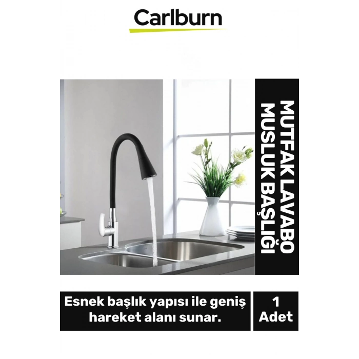 Özel Üretim Yüksek Kaliteli Esnek Paslanmaz Çelik Siyah Gövde Mutfak Lavabo Musluk Başlığı