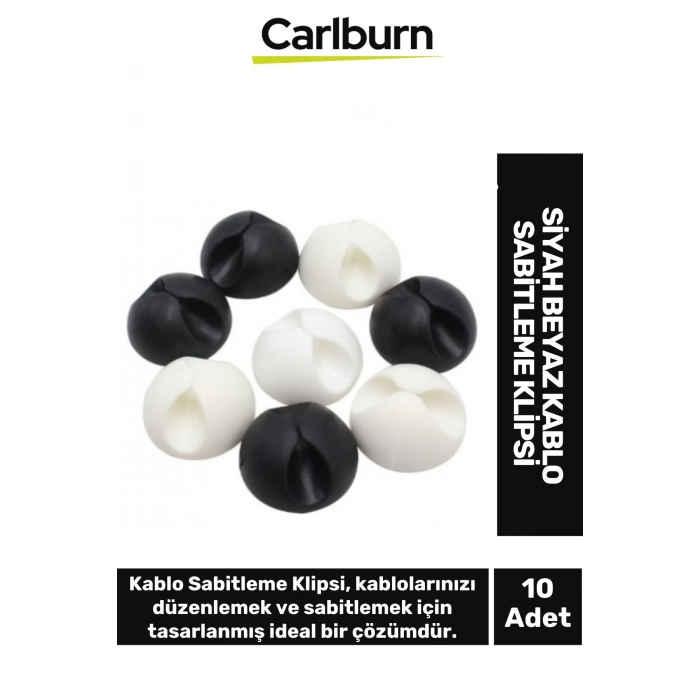 Özel Üretim İz Bırakmayan Yapışkanlı Ev Oda Masa Ofis Siyah Beyaz Kablo Montaj Sabitleme Klips 10lu