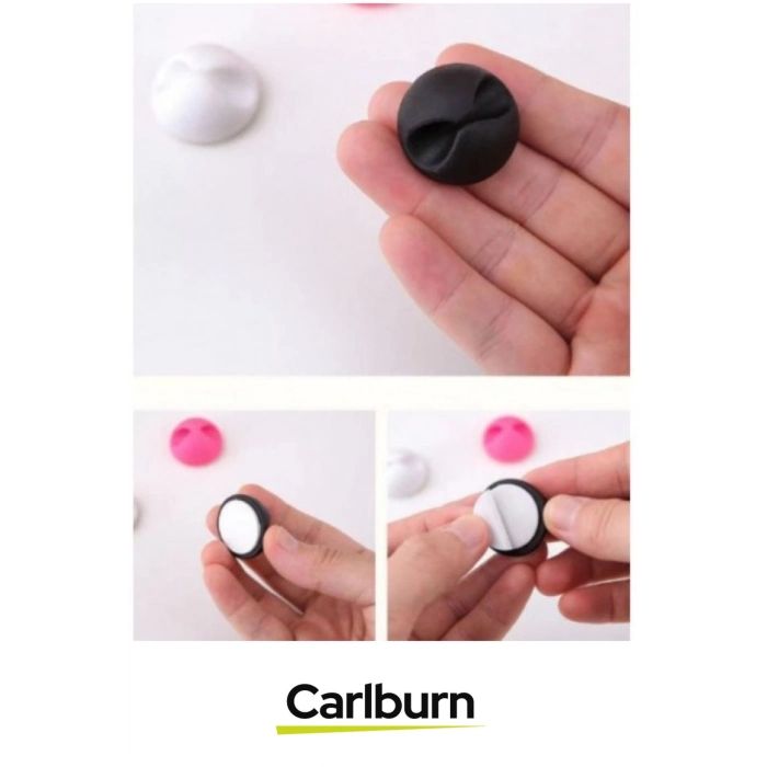 Özel Üretim İz Bırakmayan Yapışkanlı Ev Oda Masa Ofis Siyah Beyaz Kablo Montaj Sabitleme Klips 10lu