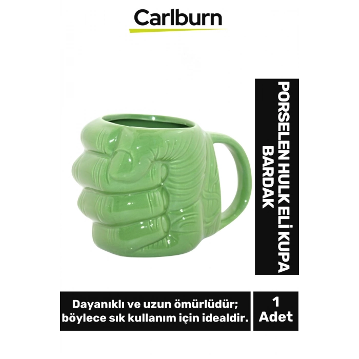 Özel Tasarım Dekoratif Şık Hediyelik Porselen Hulk Eli Kupa Bardak 11*14 Cm