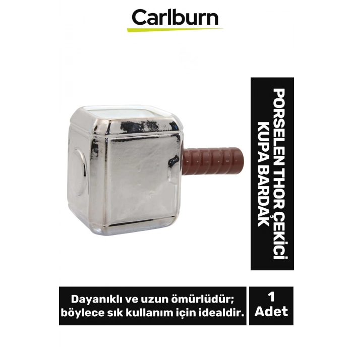Özel Tasarım Dekoratif Şık Hediyelik Porselen Thor Çekici Kupa Bardak 18*8 Cm