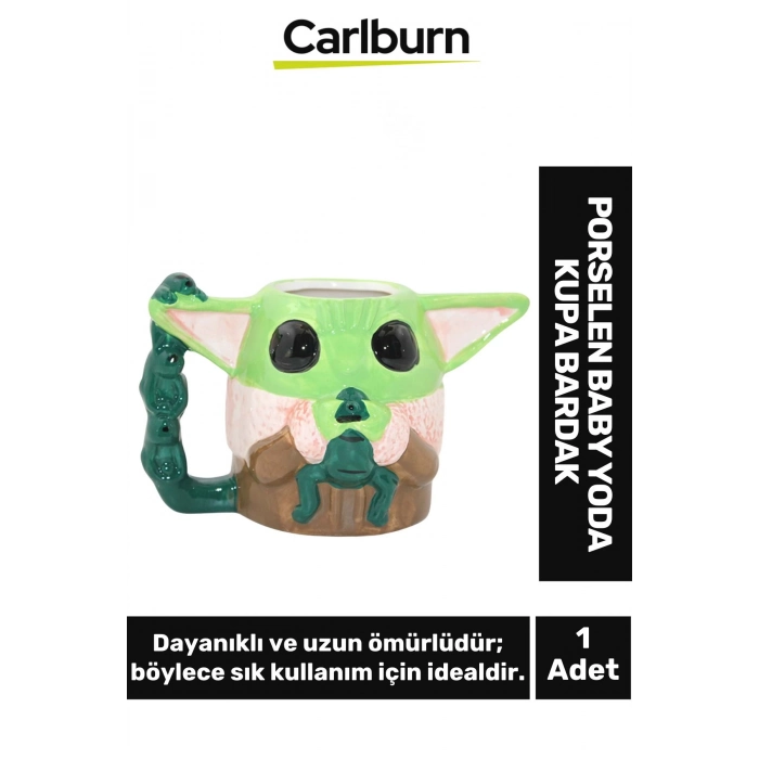 Özel Tasarım Dekoratif Şık Hediyelik Sevgili Eş Dost Arkadaş Porselen Baby Yoda Kupa Bardak