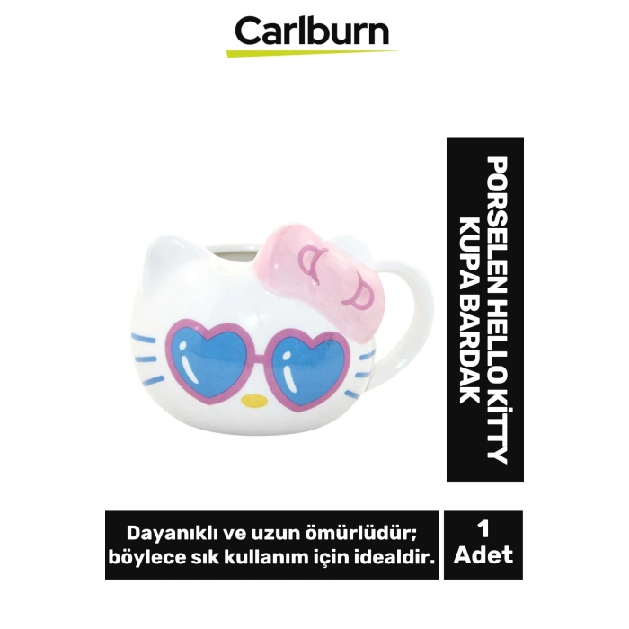 Özel Tasarım Dekoratif Şık Hediyelik Sevgili Eş Dost Arkadaş Porselen Hello Kitty Kupa Bardak