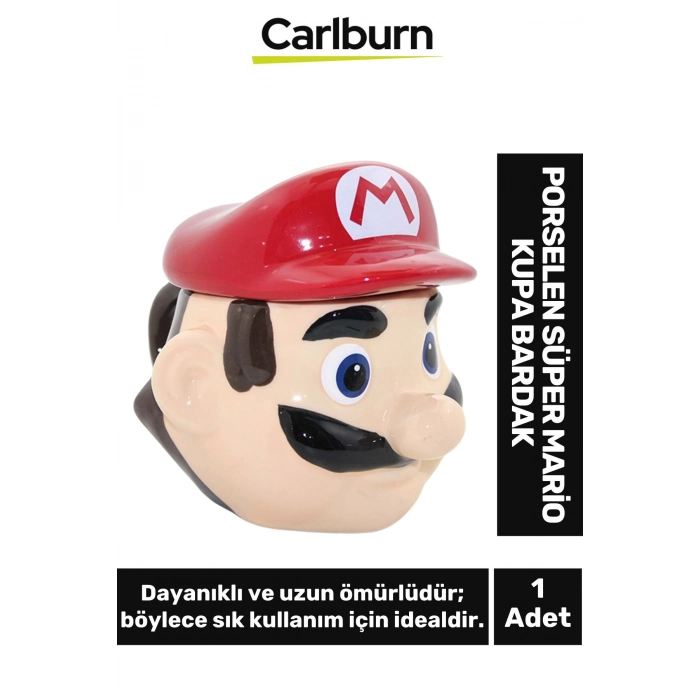 Özel Tasarım Dekoratif Şık Hediyelik Sevgili Arkadaş Porselen Süper Mario Kupa Bardak 12*10 Cm