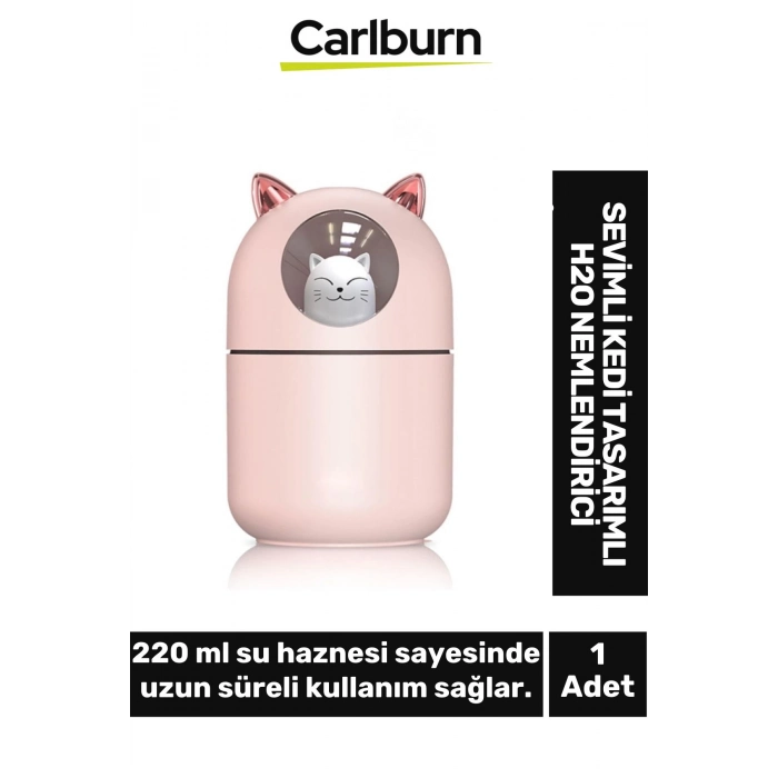 Özel Üretim Usb Kablolu Loş Işıklı Ultra Sessiz Sevimli Kedi Tasarımlı H2o Hava Nemlendirici