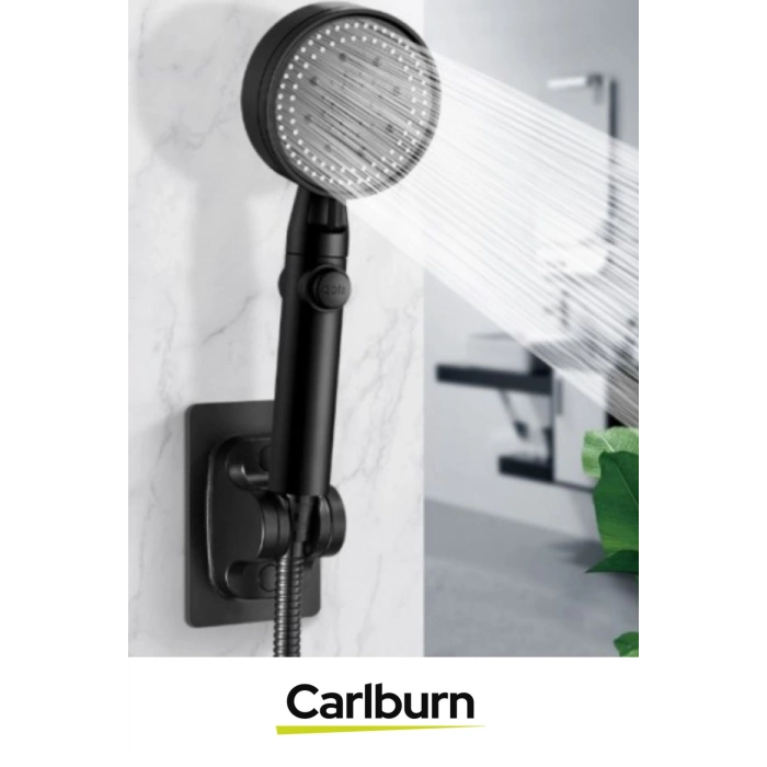 Özel Üretim Ayarlanabilir Estetik Banyoya Zarar Vermeyen Yapışkanlı Duş Başlığı Tutucu Ayarlı Siyah