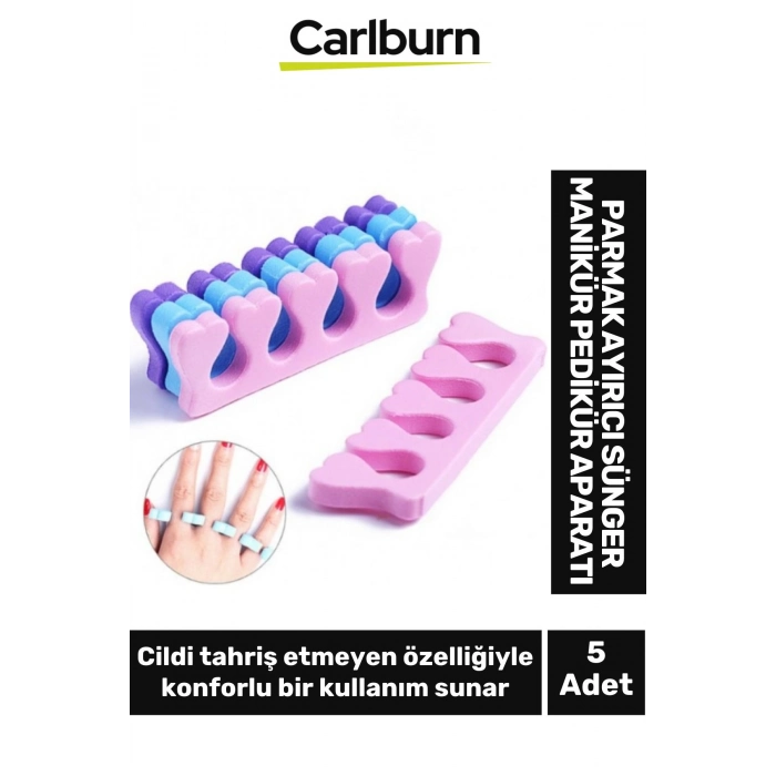 Özel Üretim Yumuşak Esnek Oje Bulaştırmaz Parmak Ayırıcı Sünger Manikür Pedikür Aparatı 5 Adet
