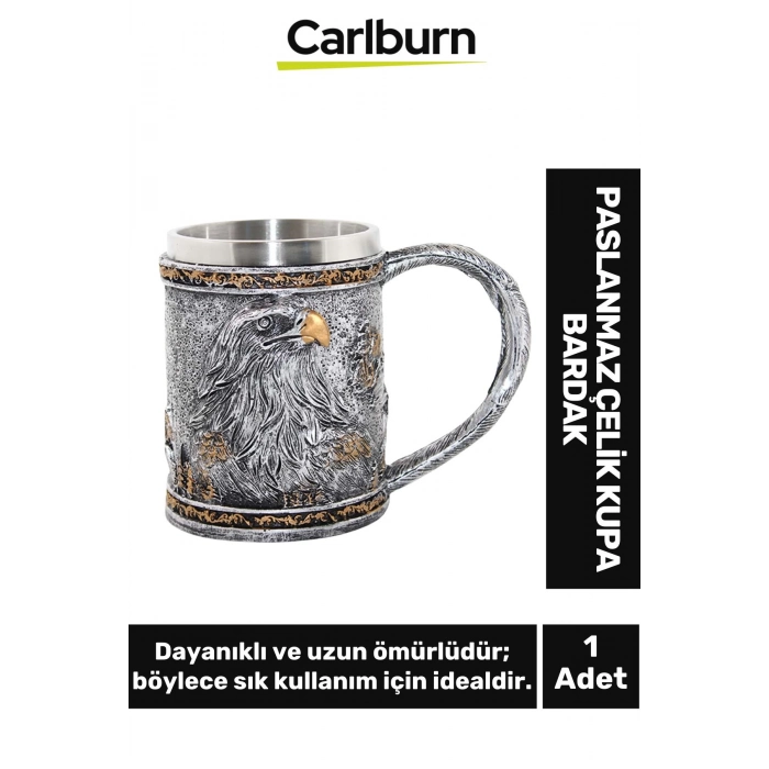 Özel Tasarım Dekoratif Şık Hediyelik Sevgili Arkadaş Paslanmaz Çelik Kupa Bardak 12*15 Cm