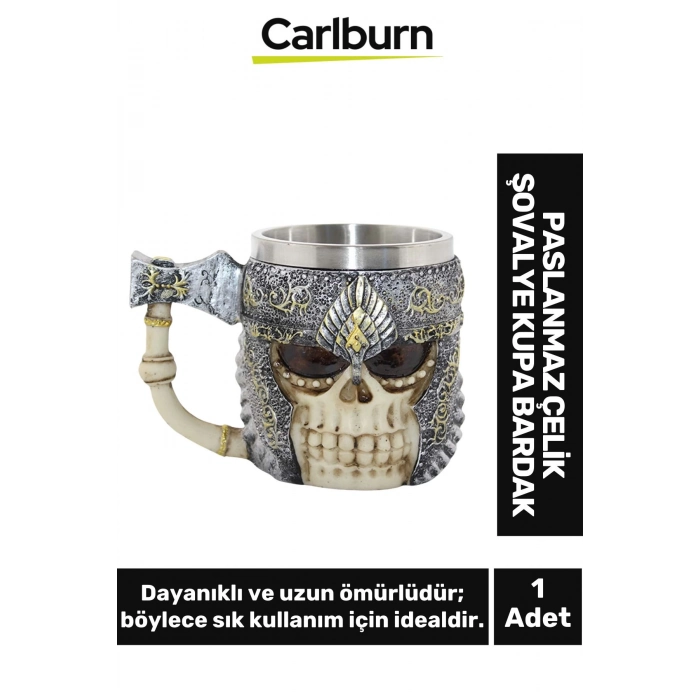 Özel Tasarım Dekoratif Şık Hediyelik Sevgili Arkadaş Paslanmaz Çelik Şovalye Kupa Bardak 10*14 Cm