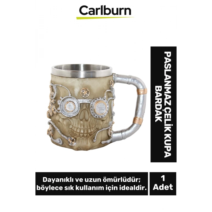 Özel Tasarım Dekoratif Şık Hediyelik Sevgili Arkadaş Paslanmaz Çelik Kupa Bardak 11*14 Cm