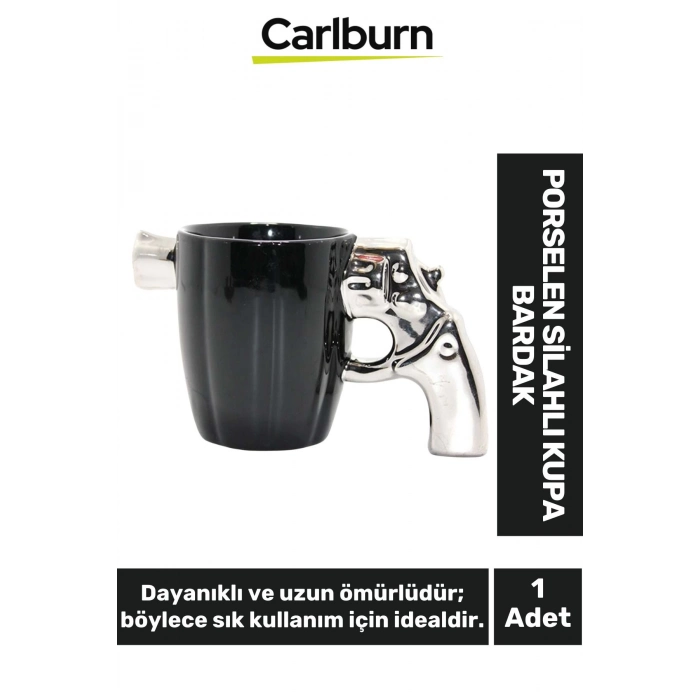 Özel Tasarım Dekoratif Şık Hediyelik Sevgili Arkadaş Porselen Silahlı Kupa Bardak 10*17 Cm