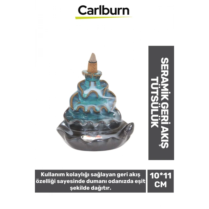 Özel Üretim Dekoratif İthal Parlak Şelale Seramik Geri Akış Tütsülük & Oda Kokusu Biblo 10*11 Cm