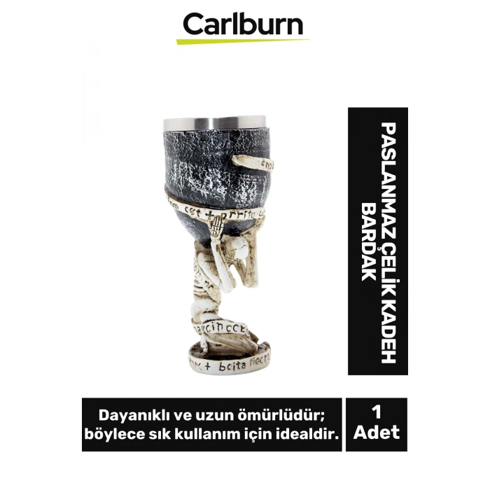 Özel Tasarım Dekoratif Şık Hediyelik Sevgili Arkadaş Paslanmaz Çelik Kadeh Bardak 18*7 Cm