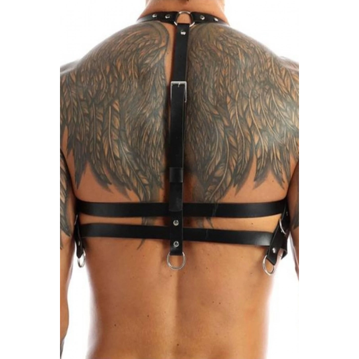 Özel Üretim Fantezi Özel Gün Gece Erotik Seksi Şık Rahat Erkek Deri Göğüs Aksesuarı