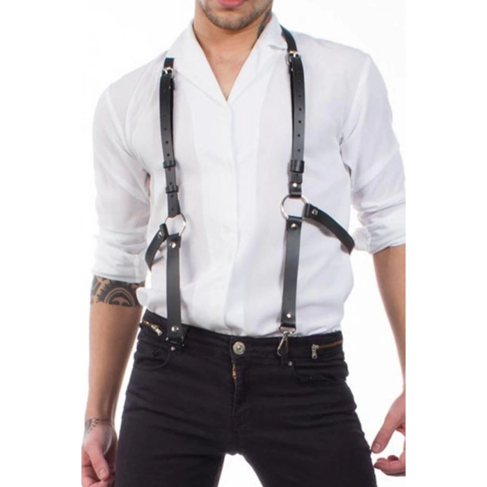 Özel Üretim Fantezi Özel Gün Gece An Davet Erotik Seksi Erkek Deri Bel Ayrıntılı Pantolon Aksesuarı