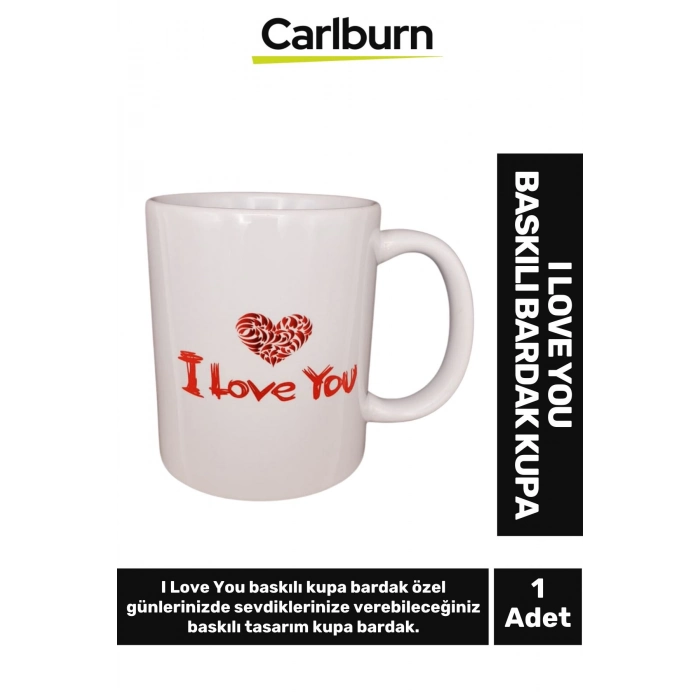Özel Üretim Sevgiliye Eşe Arkadaşa Hediye Seni Seviyorum Temalı I Love You Baskılı Bardak Kupa